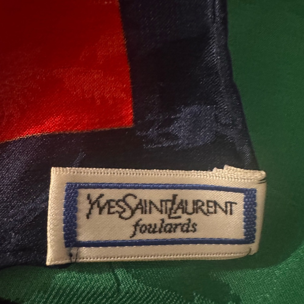 Yves Saint Laurent Vibrant Patchwork Silk Scarf - Picture 3 of 4